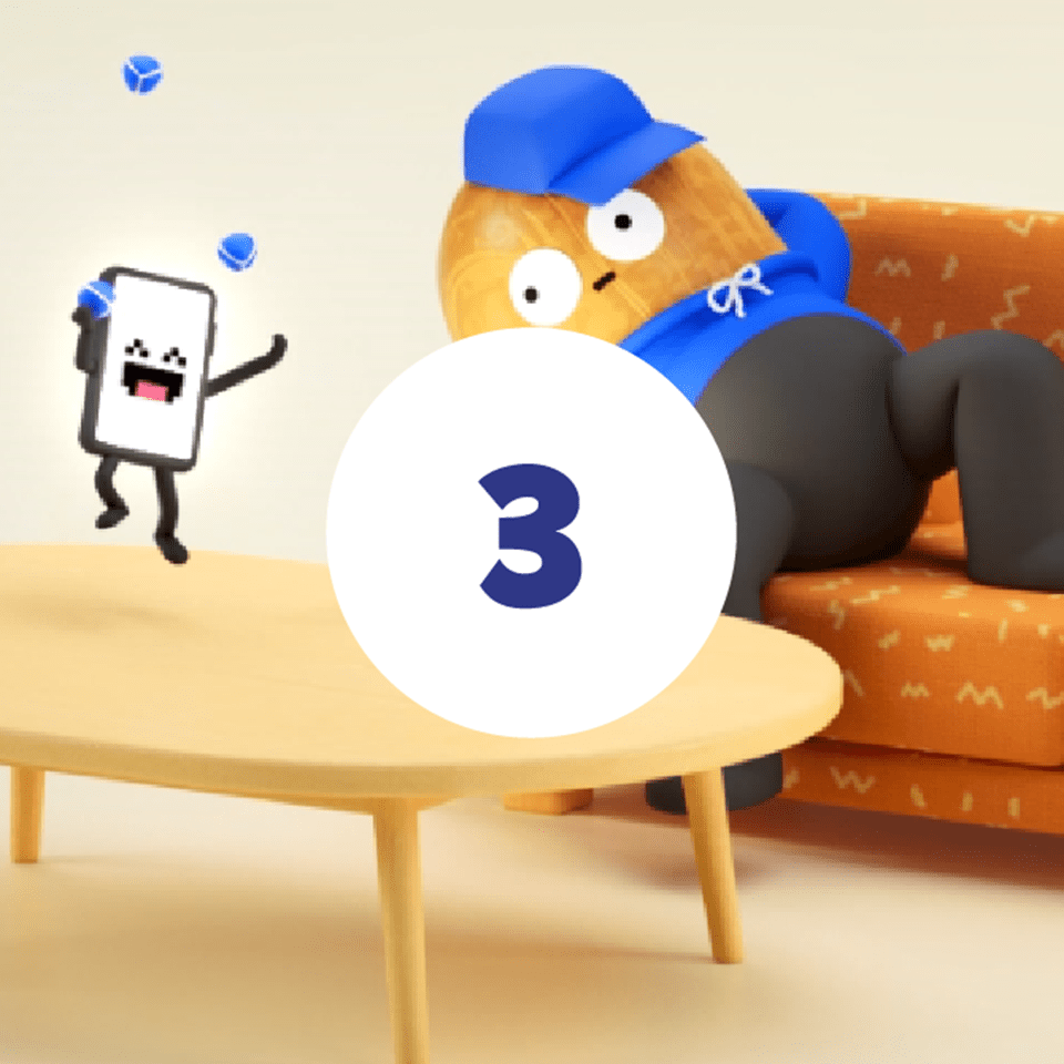 Illustration af dreng der ligger på sofaen imens en mobil danser på bordet