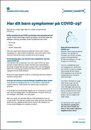Har Dit Barn Symptomer Pa Covid 19 Sundhedsstyrelsen