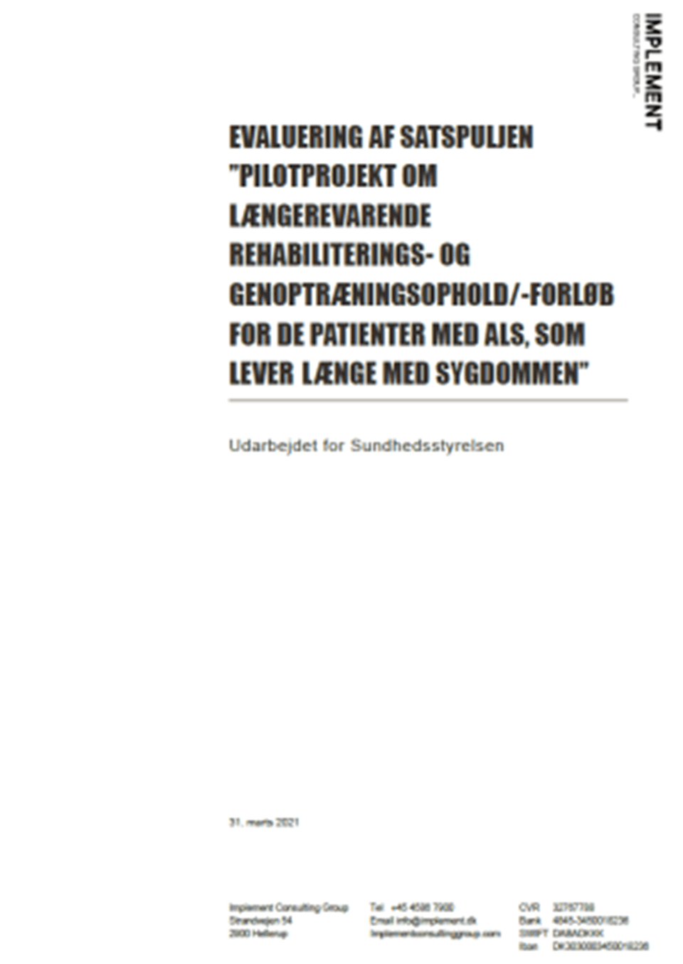 forside til rapport om ALS