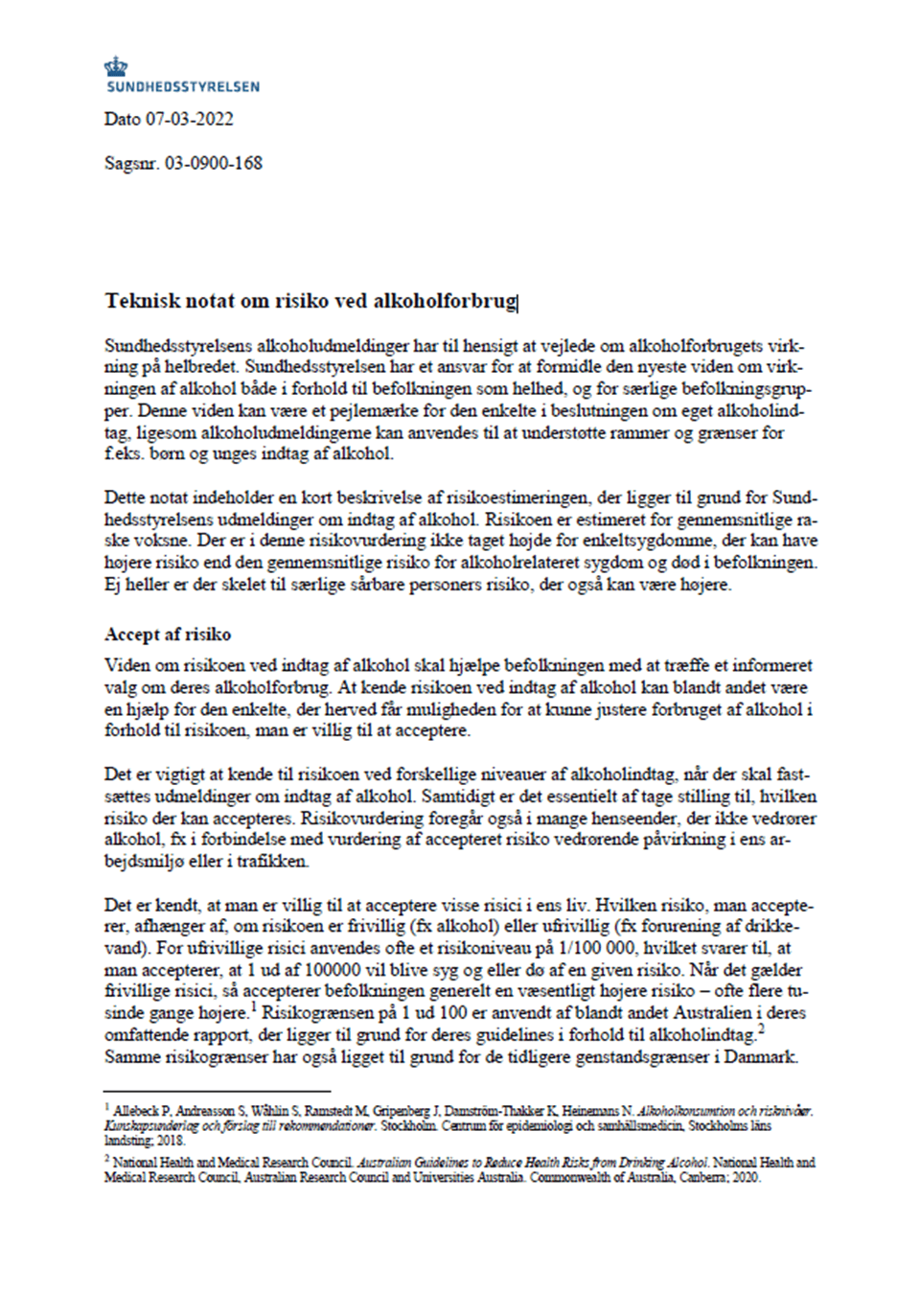 Forside teknisk notat