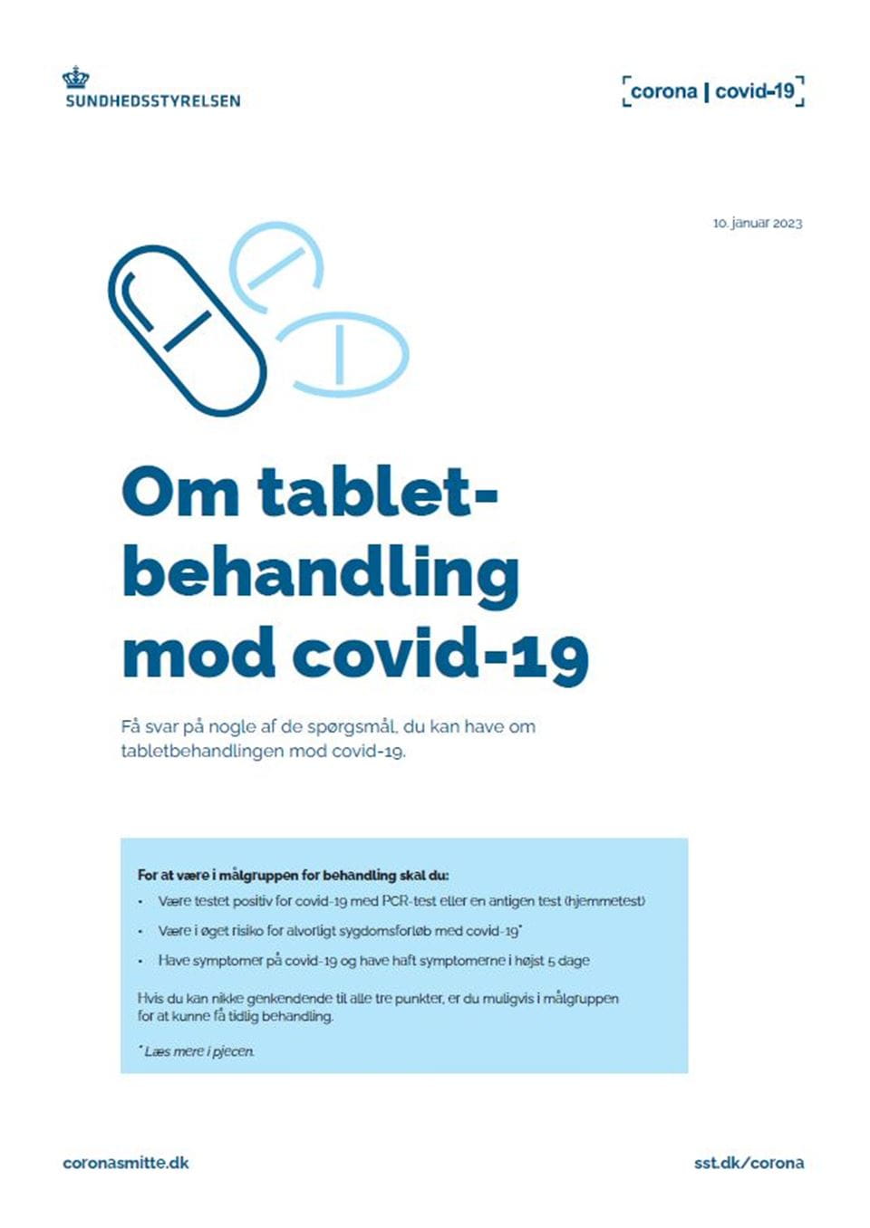 Om tabletbehandling mod covid-19